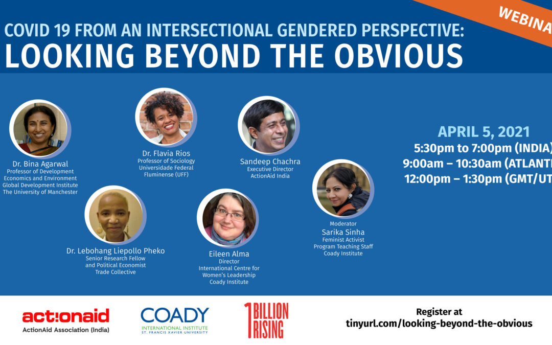 Webinar: Covid 19 from an Intersectional Gendered Perspective – Looking Beyond the Obvious