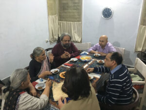 Ela Bhatt at table